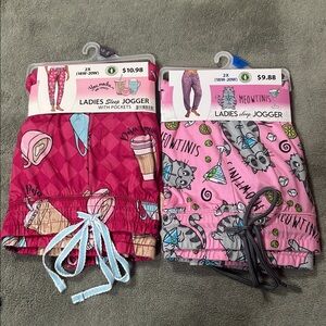 Sleep Joggers Pajama Pants 2 Pairs 2X Coffee & Cats NIP